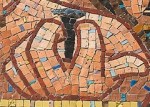 mosaic of nail in Jesus' hand