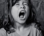 young girl yelling the final line of a poem